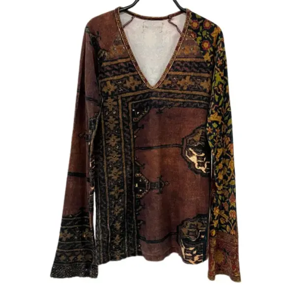 Belly Dance Long-Sleeve V-Neck T-Shirt