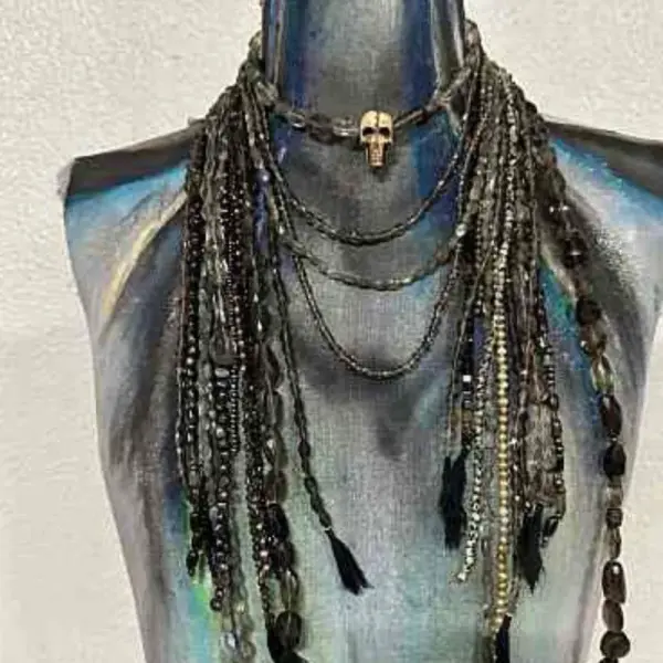 Broken Necklace, Pearl and Crystal