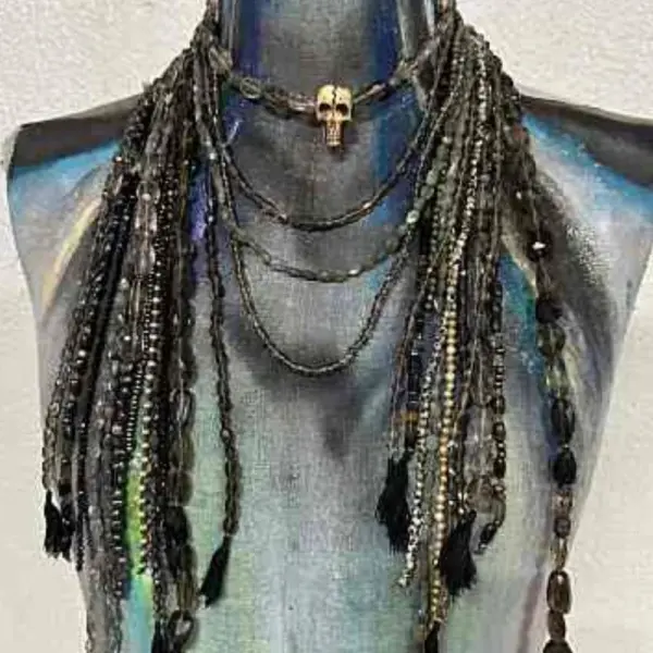 Broken Necklace, Pearl and Crystal