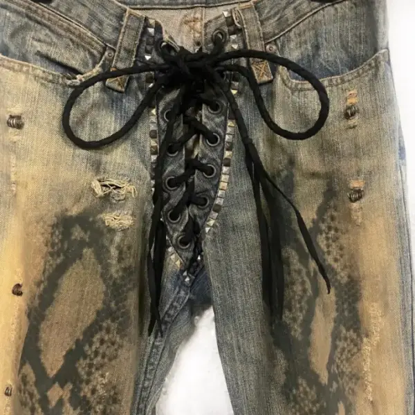 Deluxe Lace-Up Flare Denim