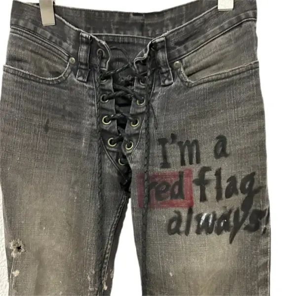 Deluxe Lace-Up Flare Denim