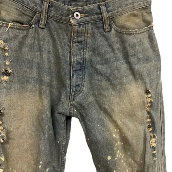 MUD MAX Bear Distressed Flare Denim, Style 3/4