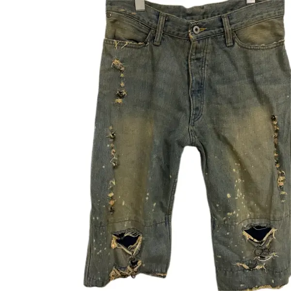 MUD MAX Bear Distressed Flare Denim, Style 3/4