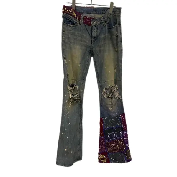 MUD MAX Distressed Flare Denim
