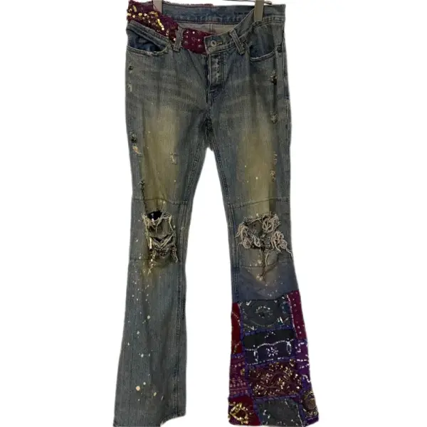 MUD MAX Distressed Flare Denim