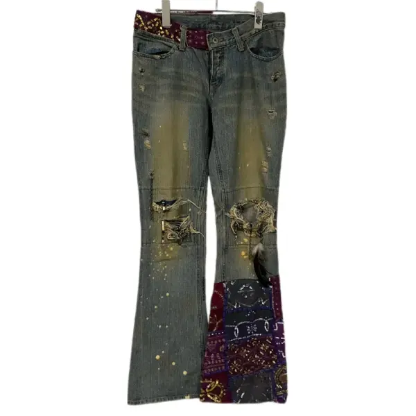 MUD MAX Distressed Flare Denim (S)