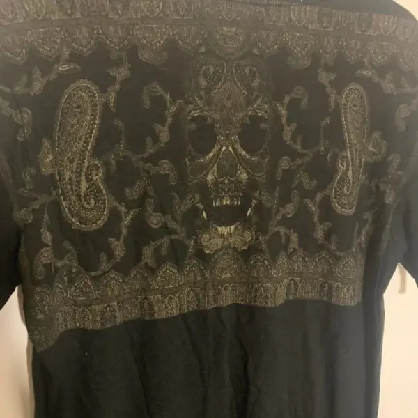 Paisley Skull Half-Sleeve Crew-Neck T-Shirt – Men’s