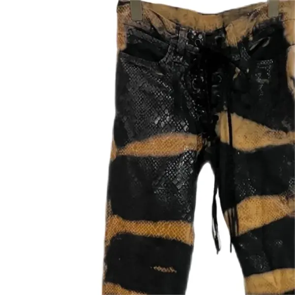 Water Snake Print Lace-Up Pants (LSM)